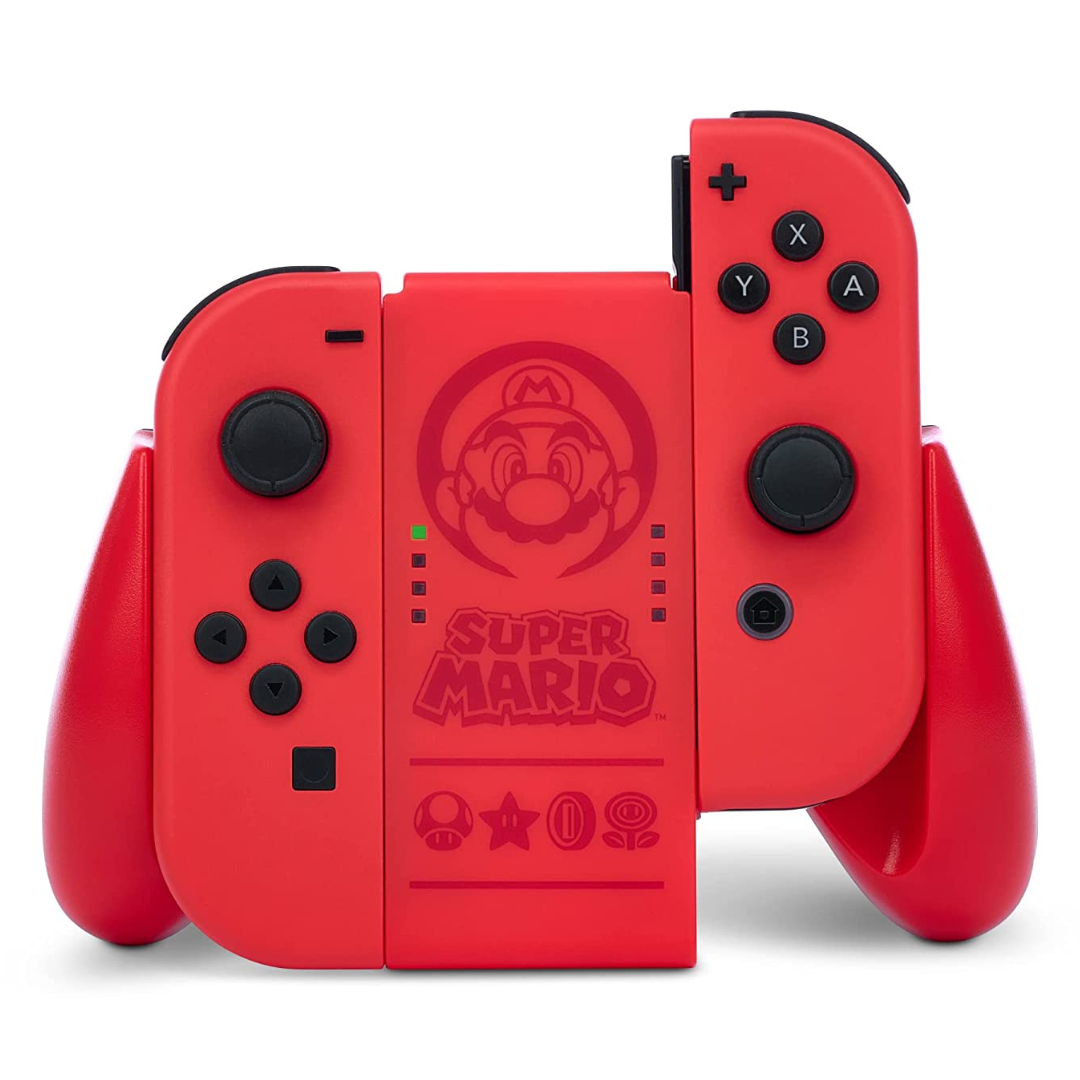 PowerA Joy-Con Controllers Comfort Grip for Nintendo Switch Super Mario Bros Red - Image 1
